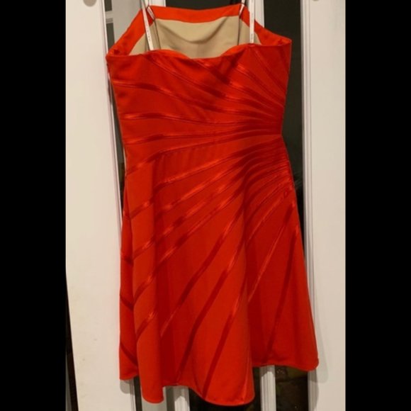 Strapless Mini Dress w/ Satin Strip Appliqué - Picture 5 of 6